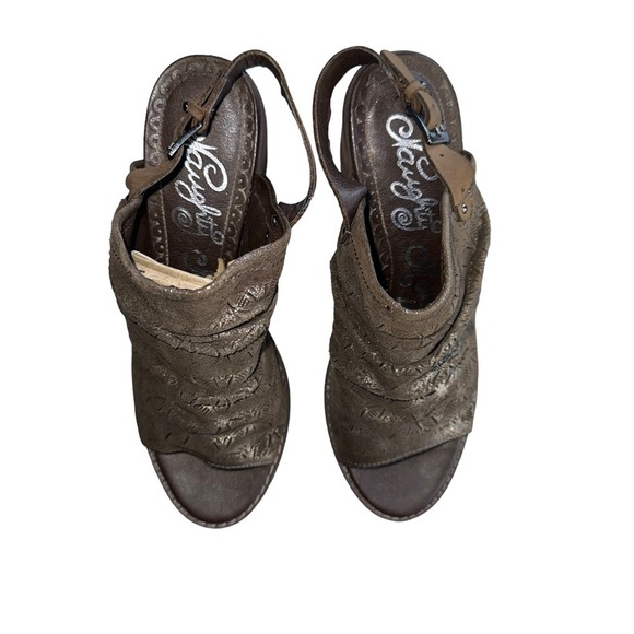 Naughty Monkey Bronze Nyxx Leather Cut-out Open Toe Mules - Picture 3 of 11